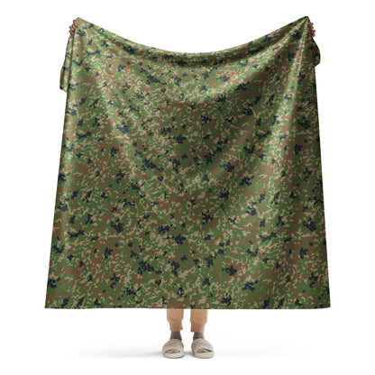 Japanese Flecktarn Jietai Woodland CAMO Sherpa blanket - 60″×80″ - Blankets