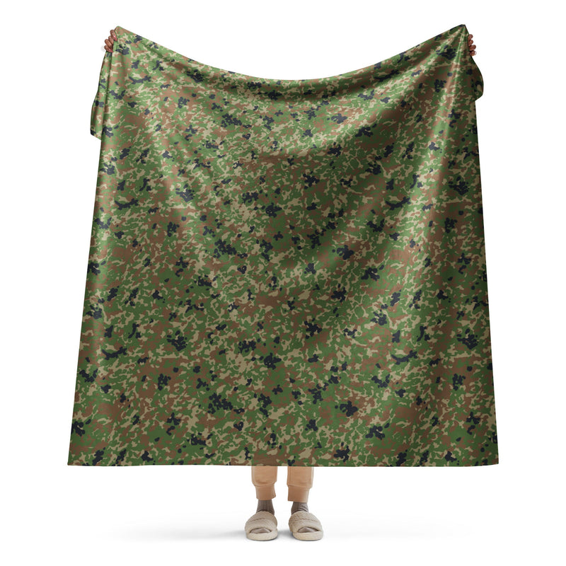 Japanese Jietai Type 2 Woodland CAMO Sherpa Blanket - 60″×80″