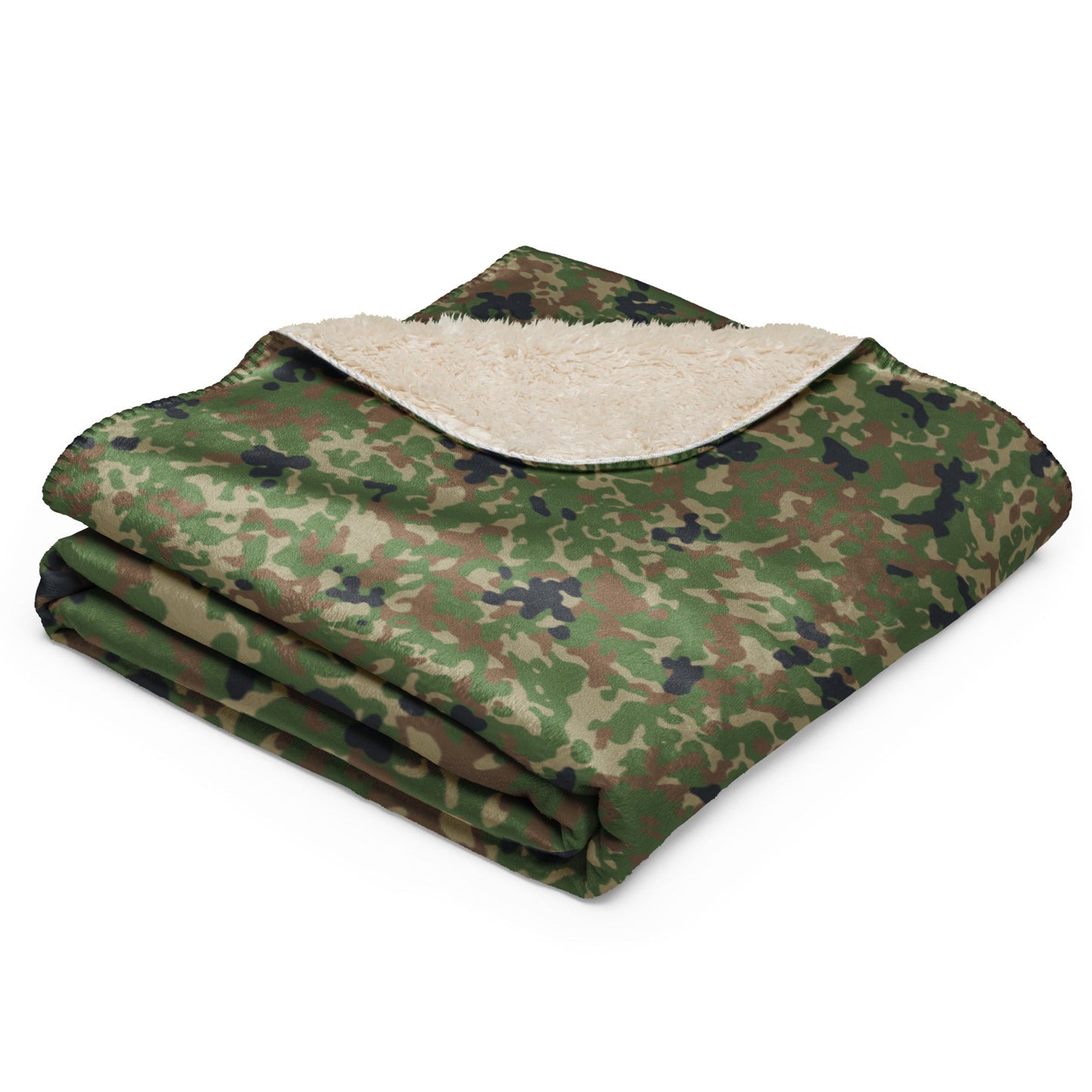 Japanese Flecktarn Jietai Woodland CAMO Sherpa blanket - Blankets