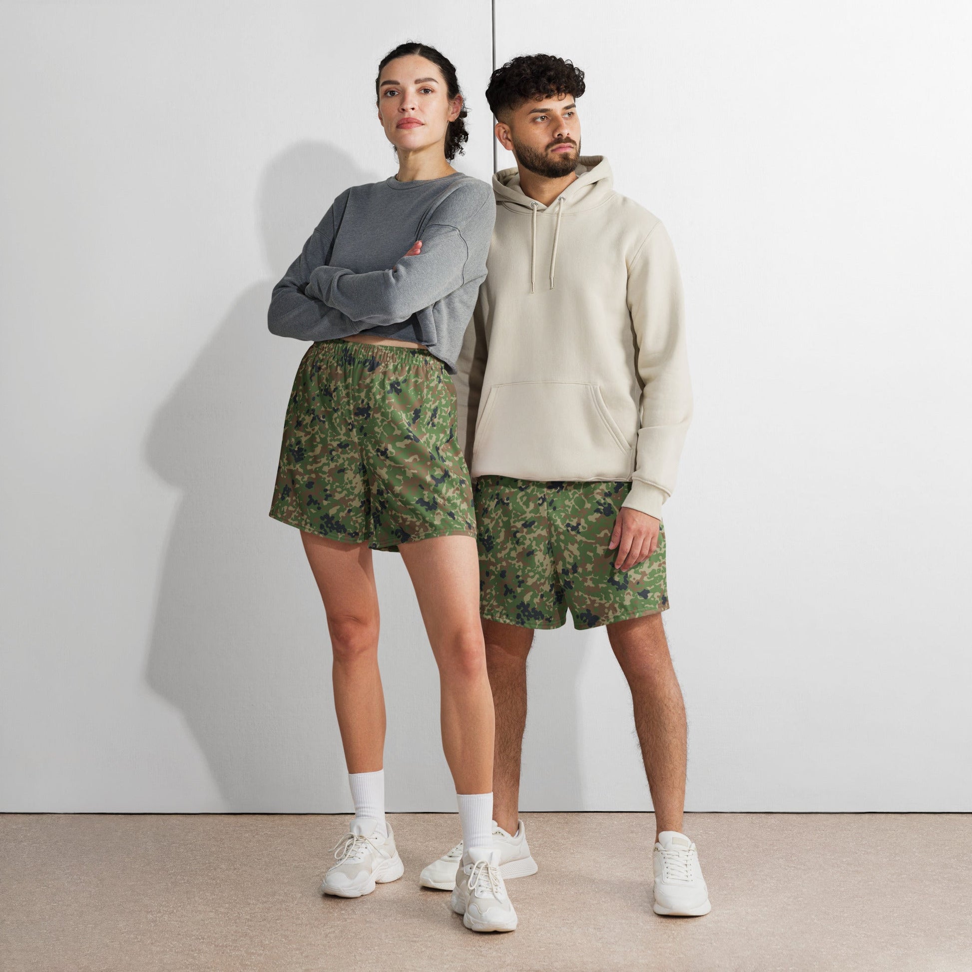 Japanese Flecktarn Jietai Woodland CAMO Unisex Athletic Long Shorts
