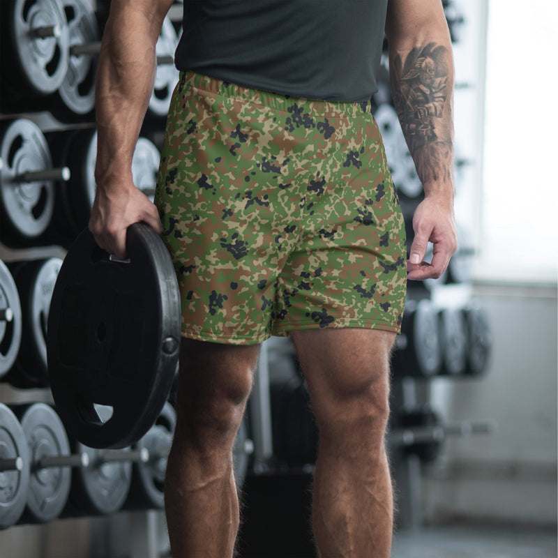 Japanese Jietai Type 2 Woodland CAMO Unisex Athletic Long Shorts - XS