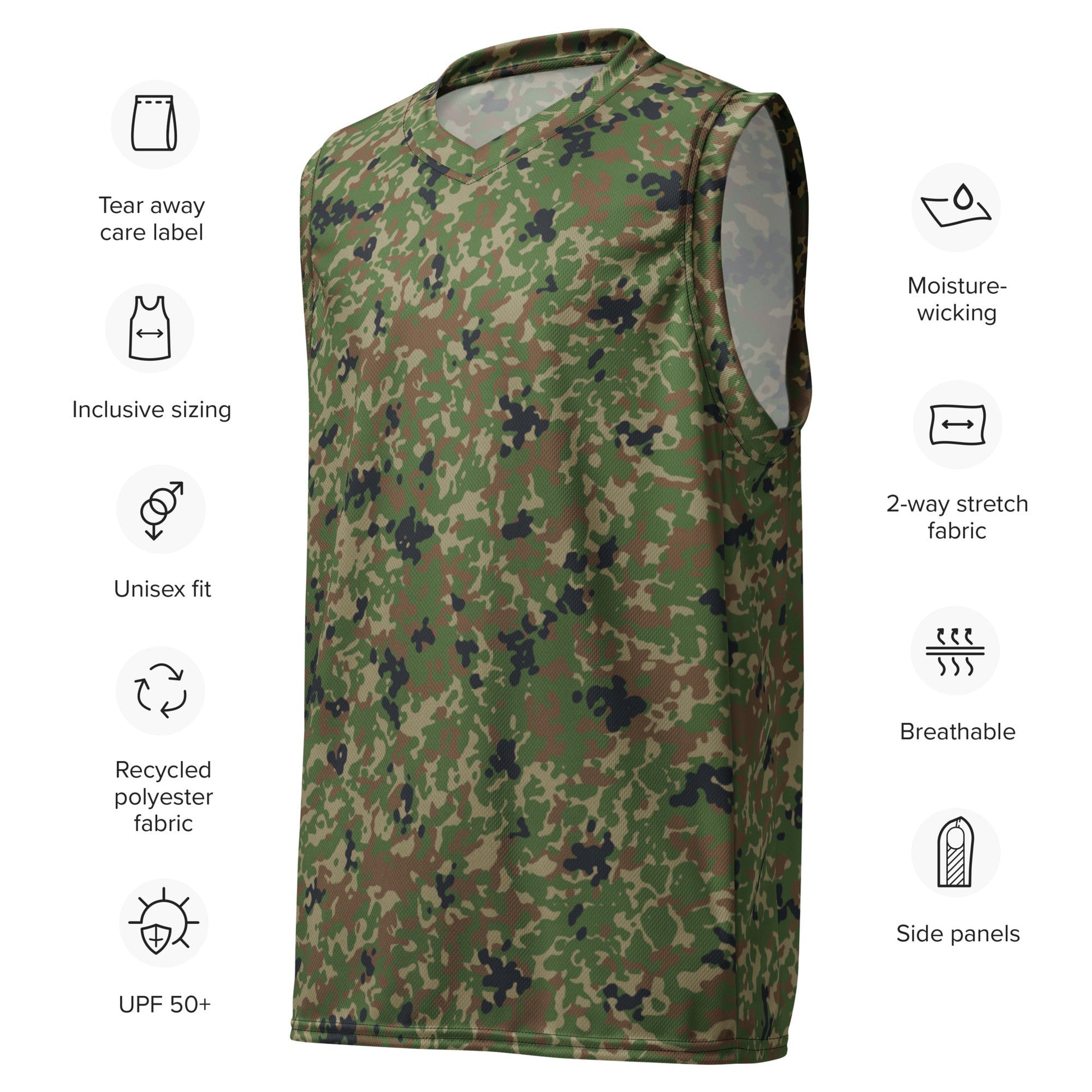 Japanese Flecktarn Jietai Woodland CAMO unisex basketball jersey - Basketball Jerseys