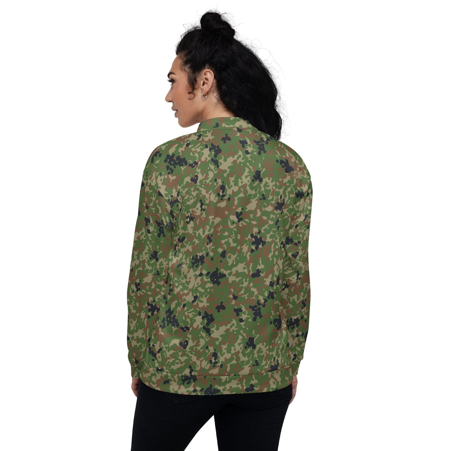 Japanese Flecktarn Jietai Woodland CAMO Unisex Bomber Jacket - Jackets