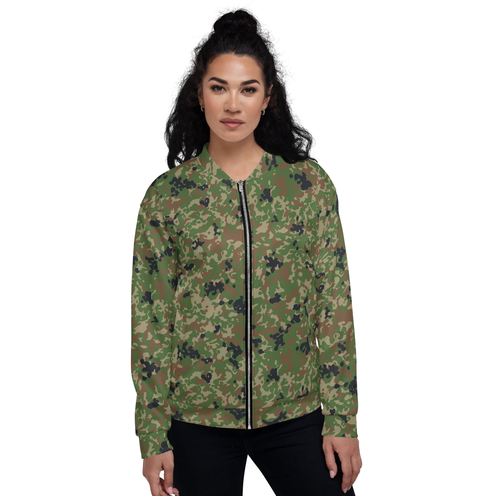 Japanese Flecktarn Jietai Woodland CAMO Unisex Bomber Jacket - Jackets