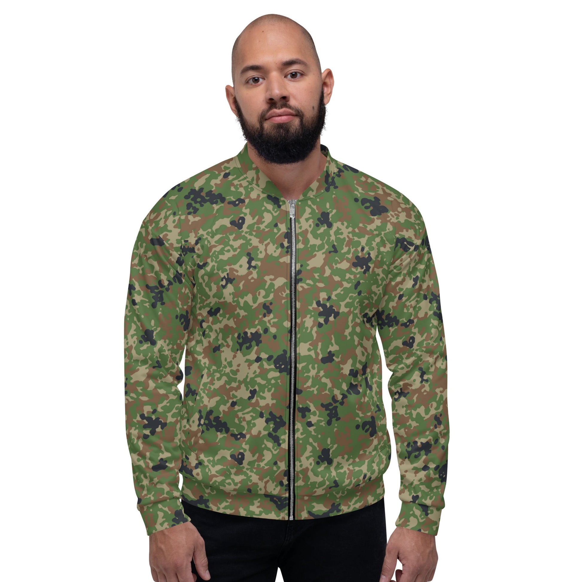 Japanese Flecktarn Jietai Woodland CAMO Unisex Bomber Jacket - Jackets