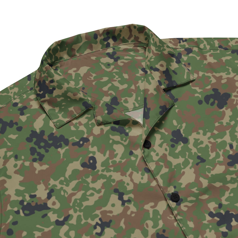 Japanese Jietai Type 2 Woodland CAMO Unisex Short-Sleeve Button Shirt - Button-Up