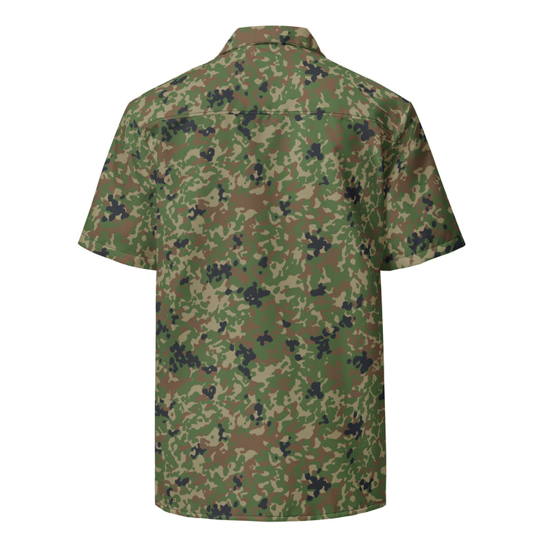 Japanese Jietai Type 2 Woodland CAMO Unisex Short-Sleeve Button Shirt - Button-Up