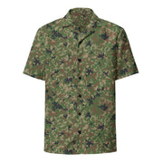 Japanese Jietai Type 2 Woodland CAMO Unisex Short-Sleeve Button Shirt - Button-Up
