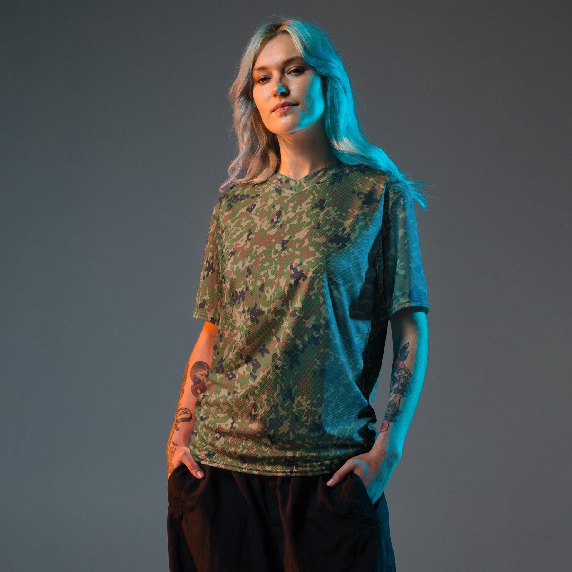 Japanese Flecktarn Jietai Woodland CAMO unisex sports jersey - Sports Jerseys