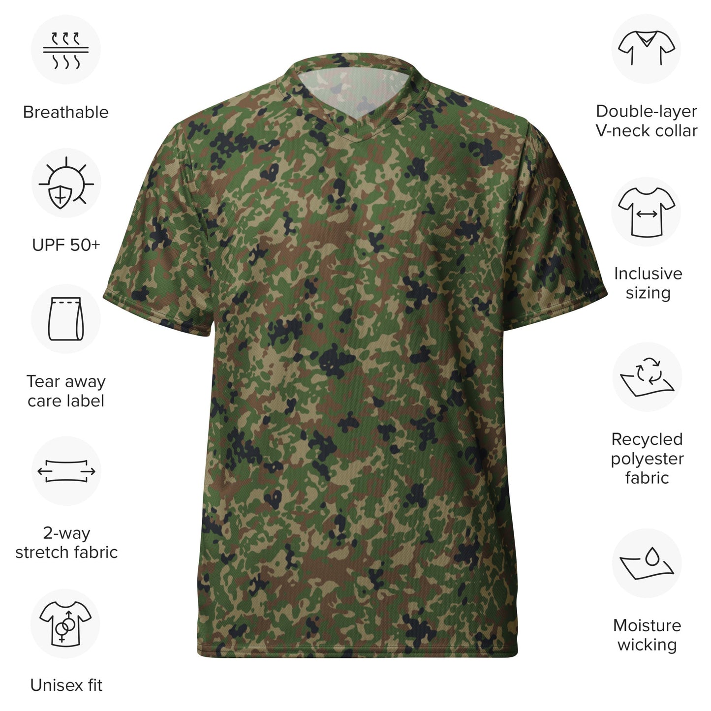 Japanese Flecktarn Jietai Woodland CAMO unisex sports jersey - Sports Jerseys