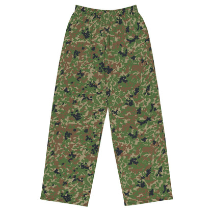 Japanese Flecktarn Jietai Woodland CAMO unisex wide-leg pants - 2XS - Wide-leg Pants