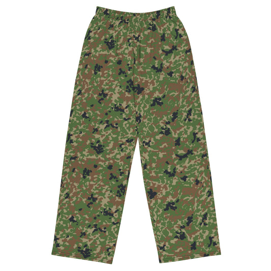 Japanese Flecktarn Jietai Woodland CAMO unisex wide-leg pants - 2XS - Wide-leg Pants