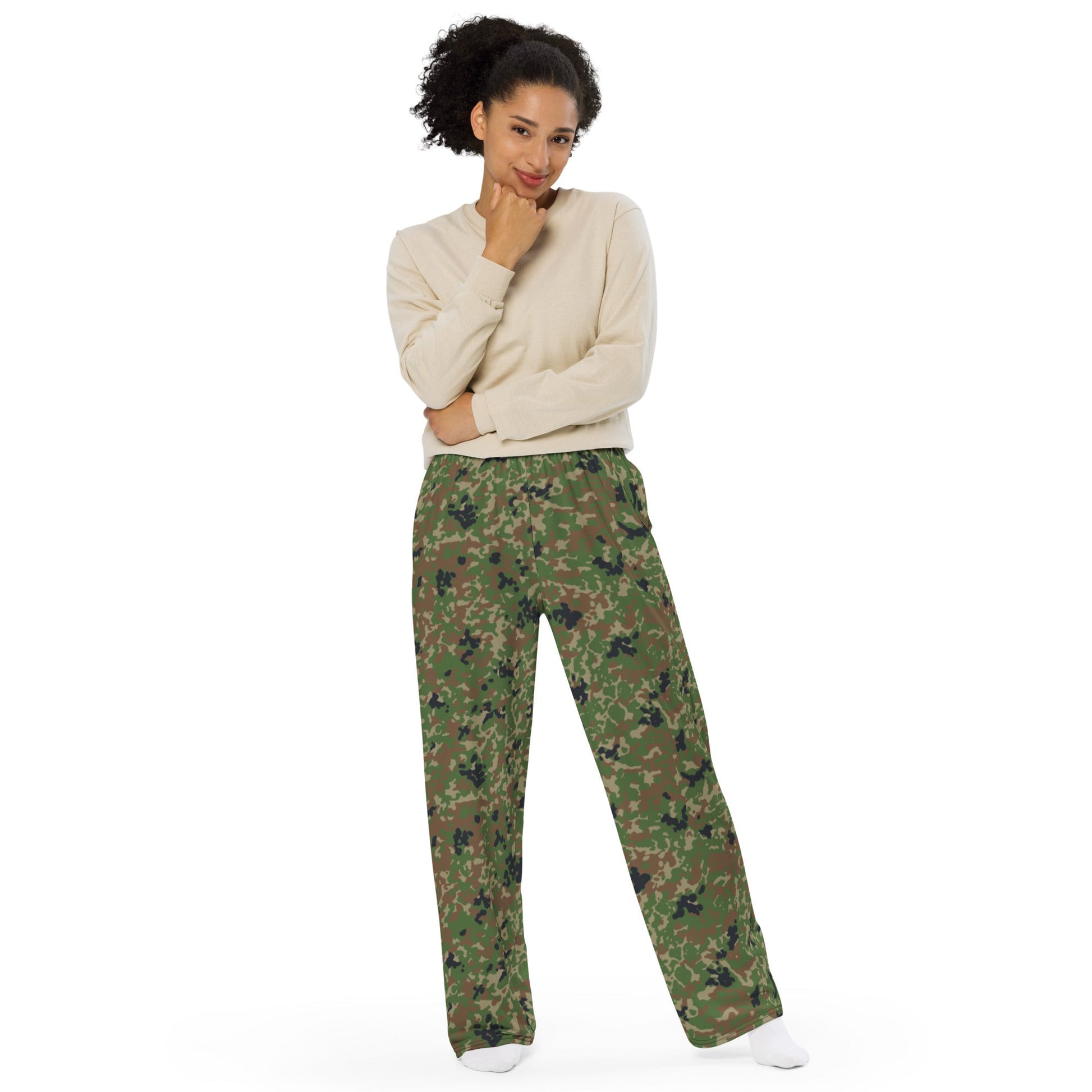 Japanese Flecktarn Jietai Woodland CAMO unisex wide-leg pants - Wide-leg Pants