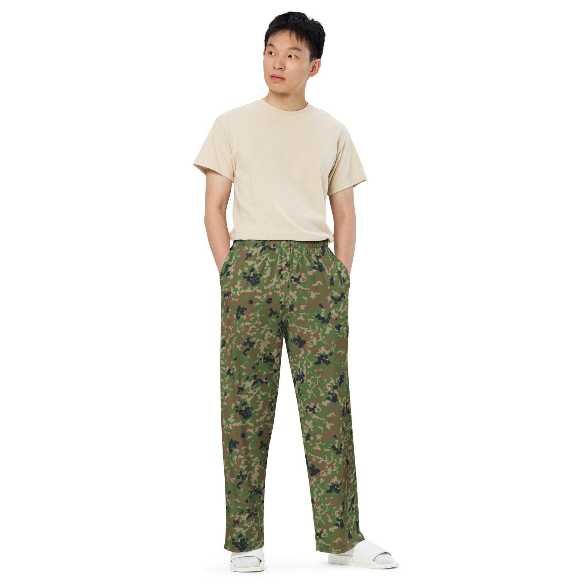Japanese Flecktarn Jietai Woodland CAMO unisex wide-leg pants - Wide-leg Pants