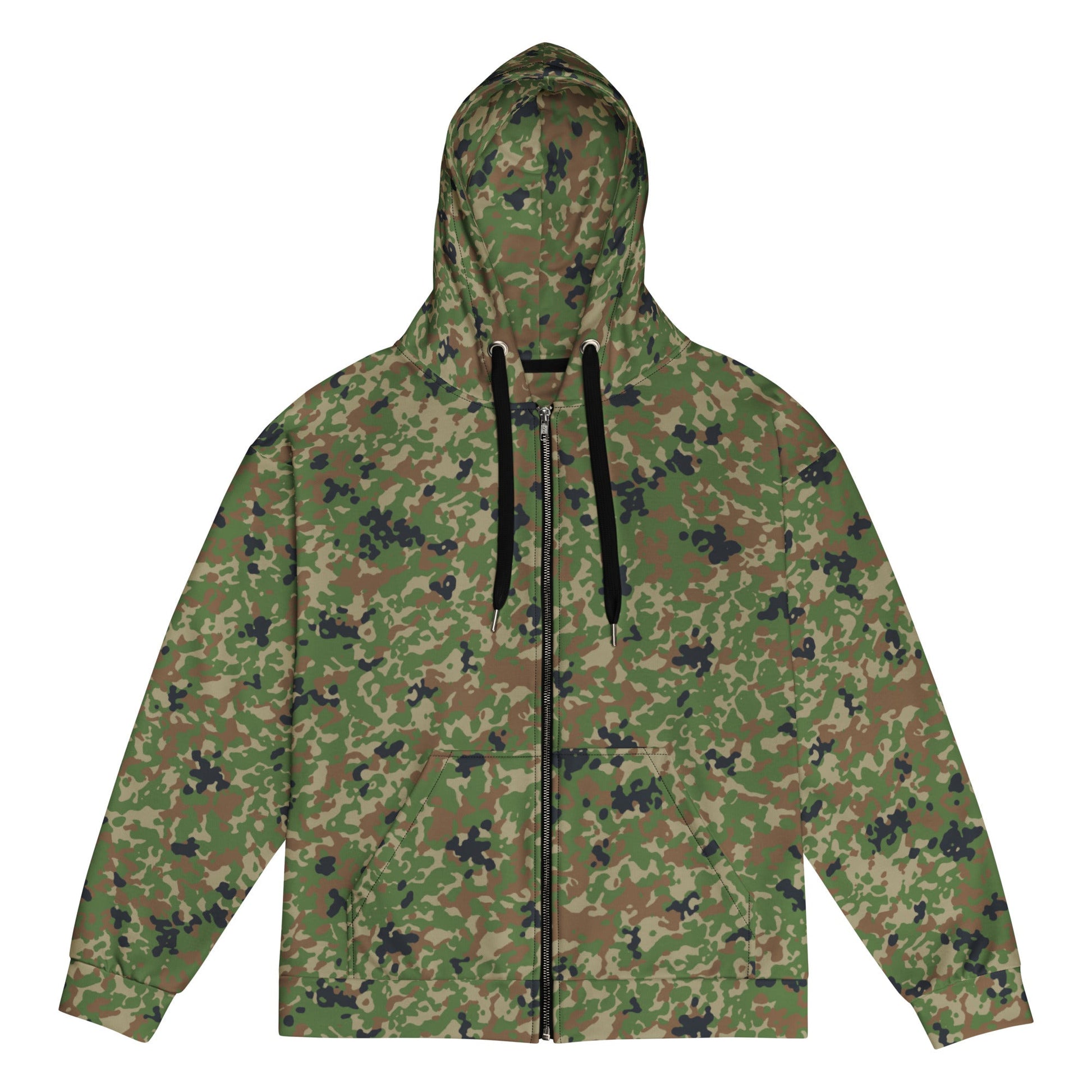 Japanese Flecktarn Jietai Woodland CAMO Unisex zip hoodie - 2XS - Zip Hoodies