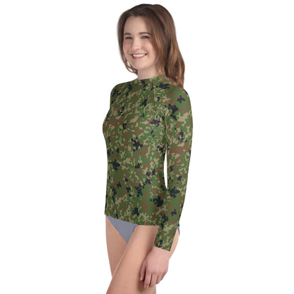 Japanese Flecktarn Jietai Woodland CAMO Youth Rash Guard