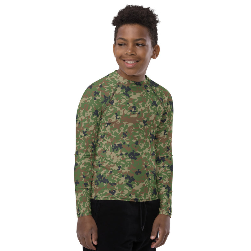 Jietai Type 2 Woodland CAMO Youth Rash Guard
