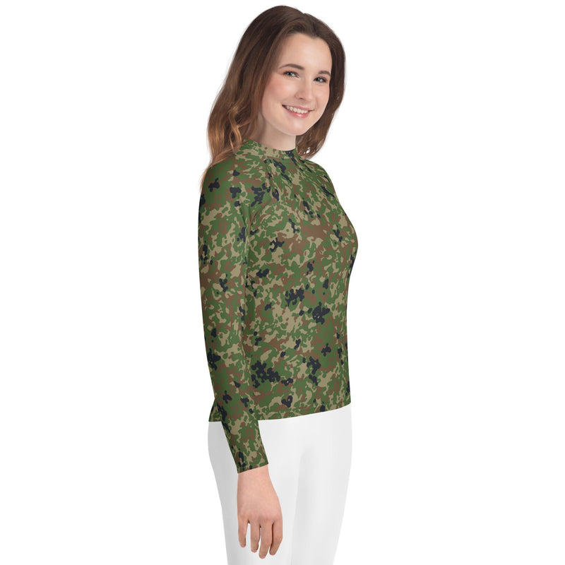 Jietai Type 2 Woodland CAMO Youth Rash Guard