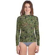 Jietai Type 2 Woodland CAMO Youth Rash Guard