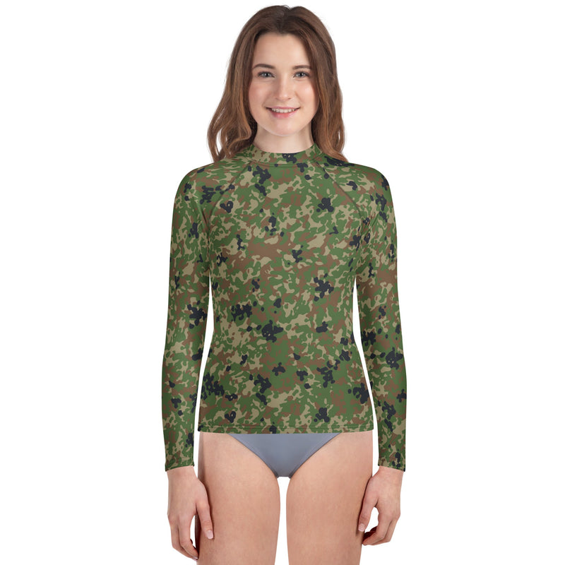 Jietai Type 2 Woodland CAMO Youth Rash Guard