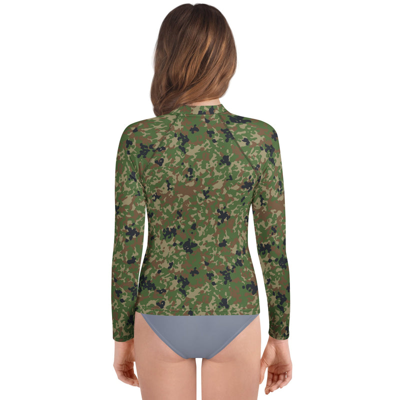 Jietai Type 2 Woodland CAMO Youth Rash Guard