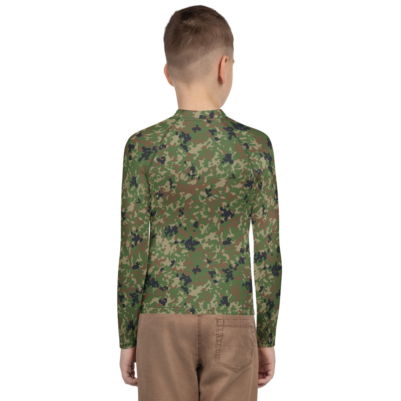 Jietai Type 2 Woodland CAMO Youth Rash Guard