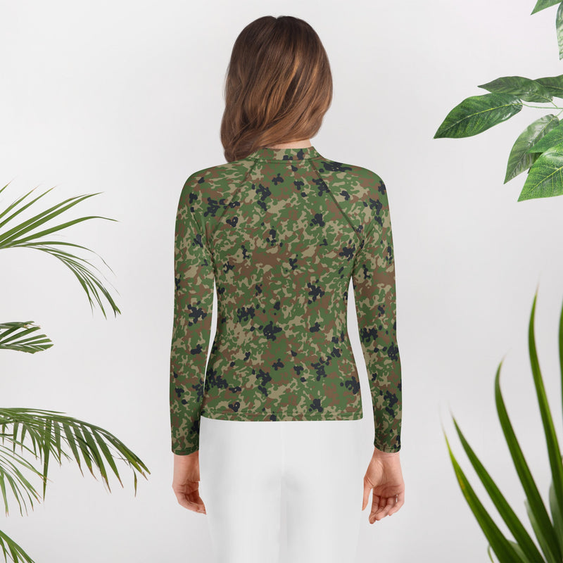Jietai Type 2 Woodland CAMO Youth Rash Guard