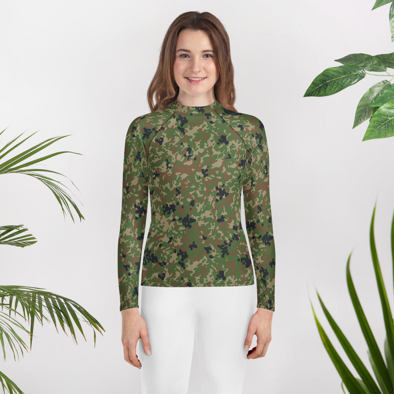 Jietai Type 2 Woodland CAMO Youth Rash Guard