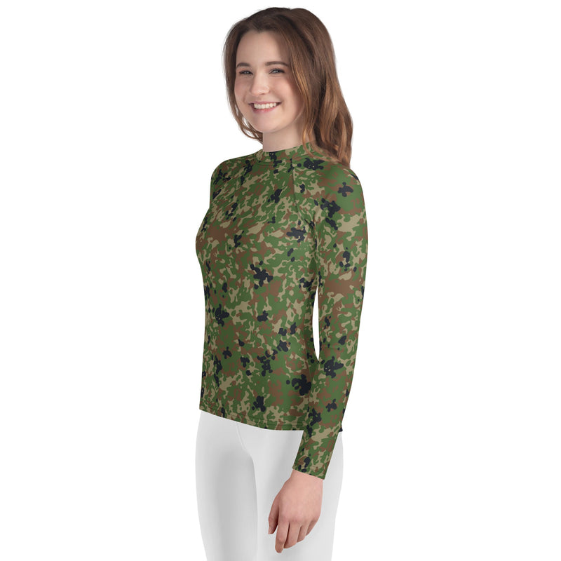 Jietai Type 2 Woodland CAMO Youth Rash Guard