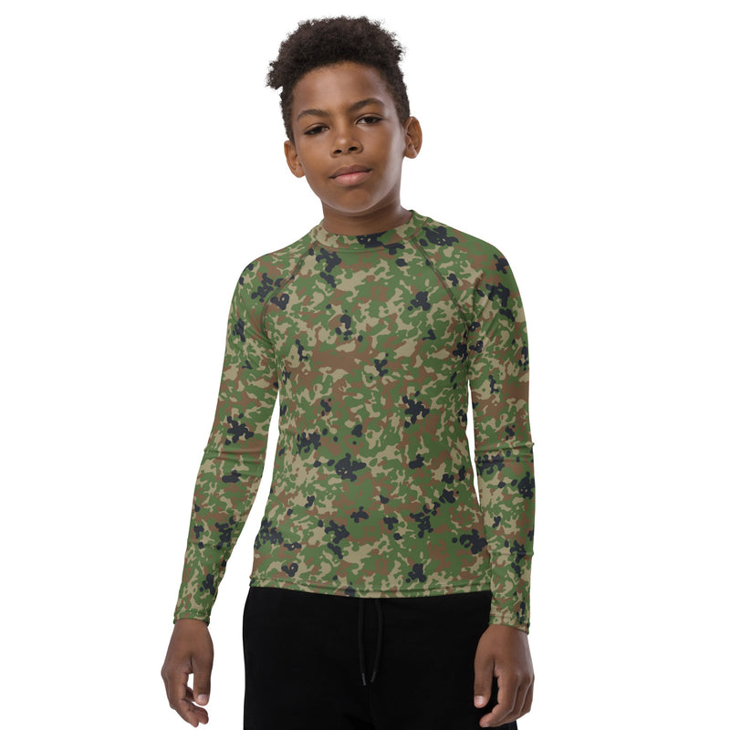 Jietai Type 2 Woodland CAMO Youth Rash Guard