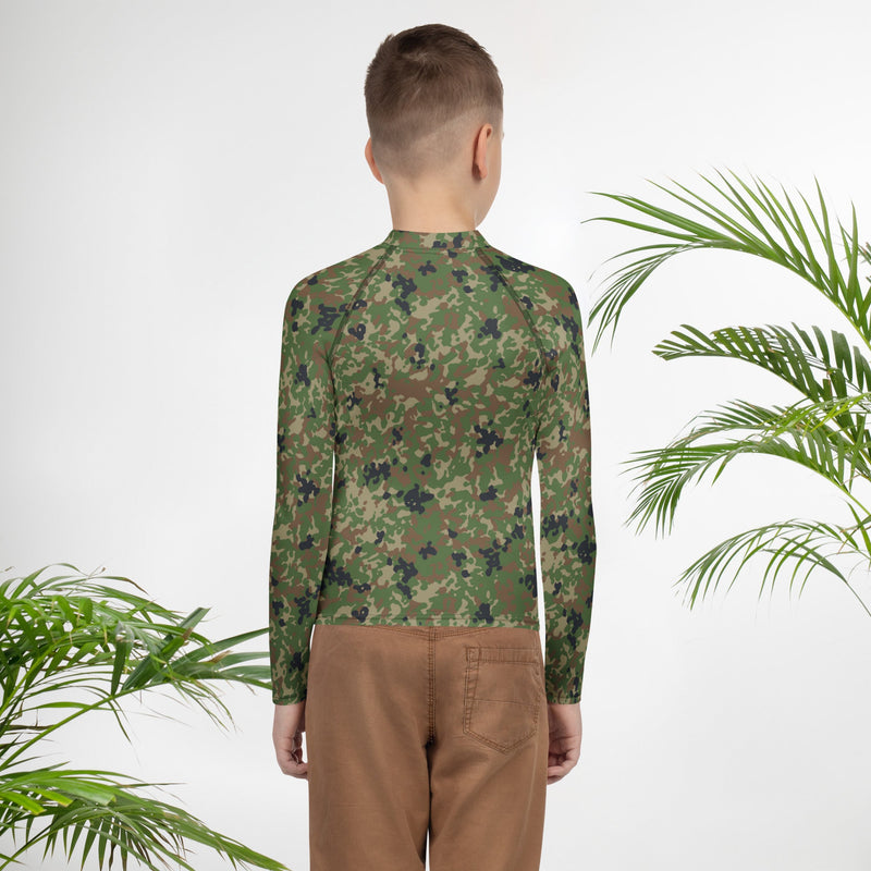 Jietai Type 2 Woodland CAMO Youth Rash Guard