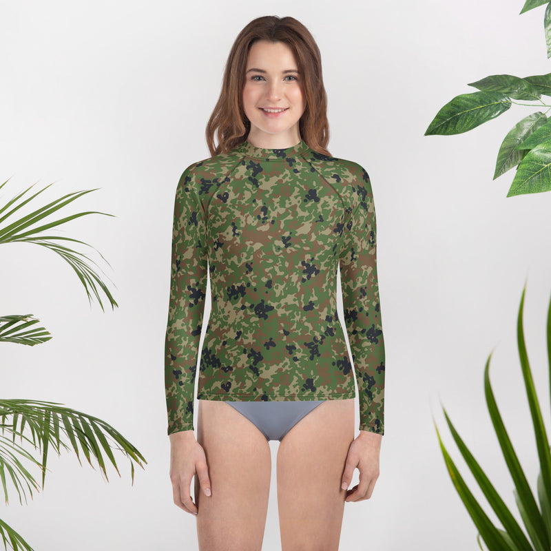 Jietai Type 2 Woodland CAMO Youth Rash Guard