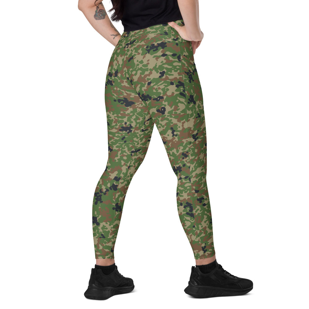 Japanese Jietai Flecktarn Woodland CAMO Leggings with pockets - 2XS - Womens With Pockets