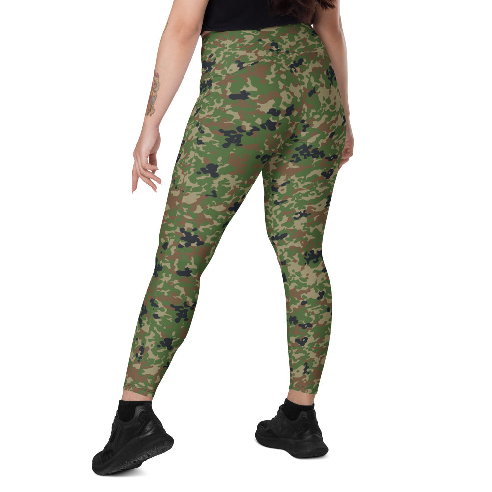 Japanese Jietai Flecktarn Woodland CAMO Leggings with pockets - Womens With Pockets