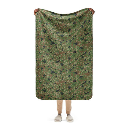 Japanese Jietai Flecktarn Woodland CAMO Sherpa blanket - 37″×57″