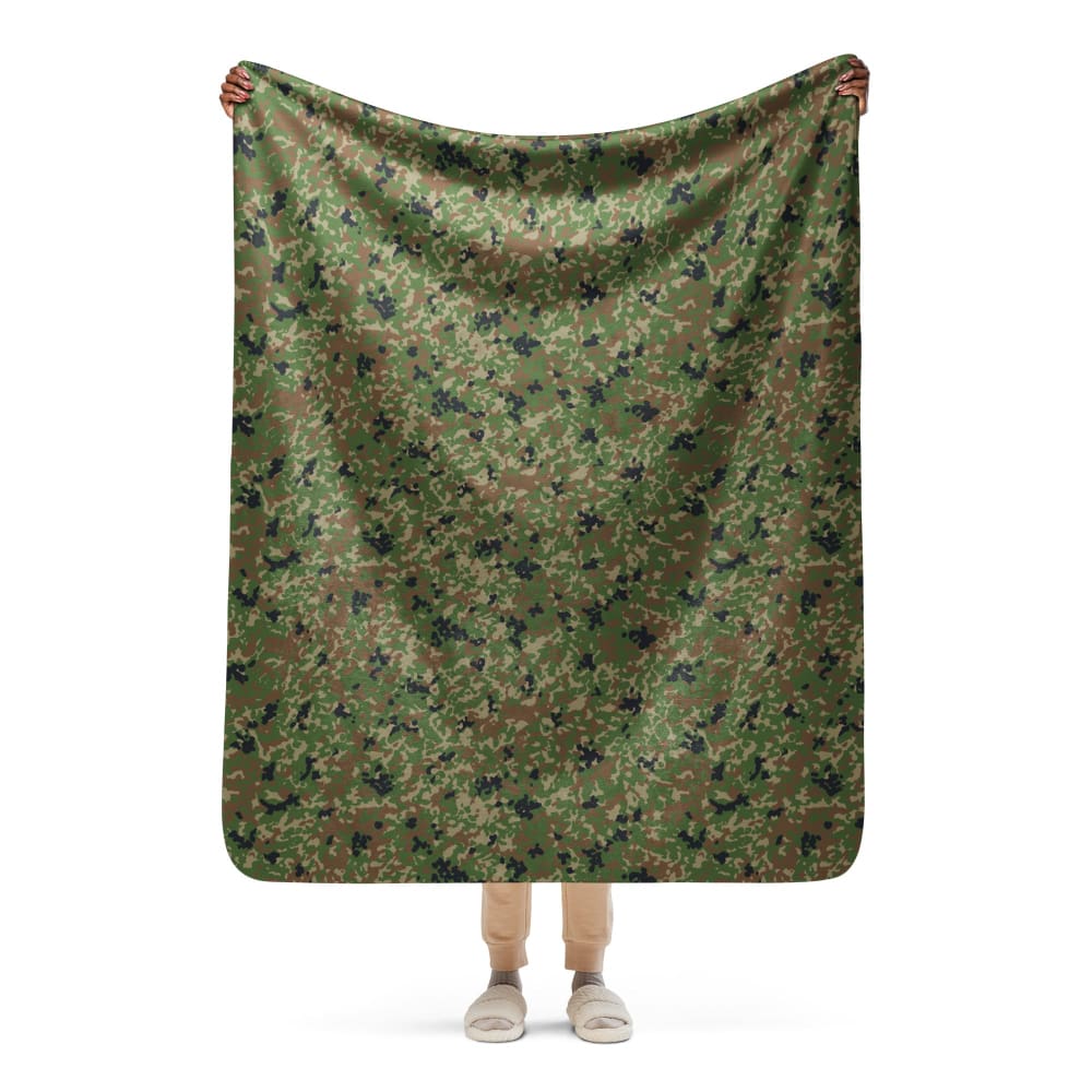 Japanese Jietai Flecktarn Woodland CAMO Sherpa blanket - 50″×60″