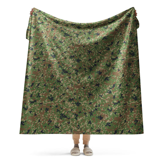 Japanese Jietai Flecktarn Woodland CAMO Sherpa blanket - 60″×80″ - Blanket