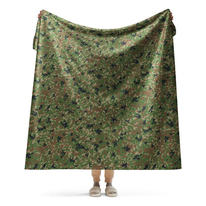 Japanese Jietai Flecktarn Woodland CAMO Sherpa blanket - 60″×80″