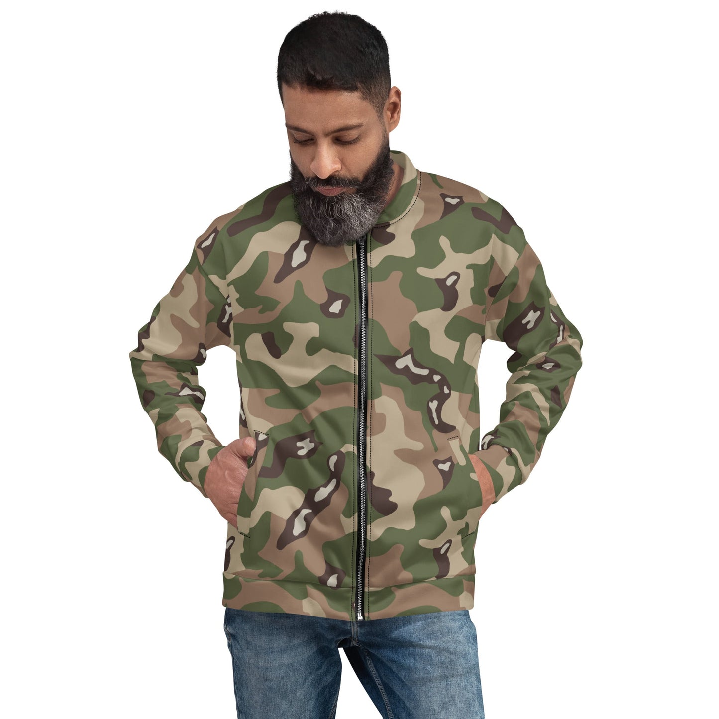 Jordanian Multi-Terrain CAMO Unisex Bomber Jacket - Jackets