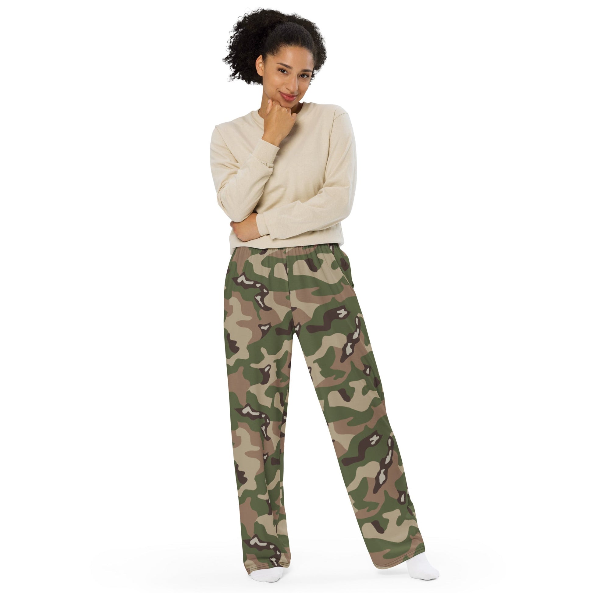 Jordanian Multi-Terrain CAMO Unisex Wide-leg Pants - Wide-Leg