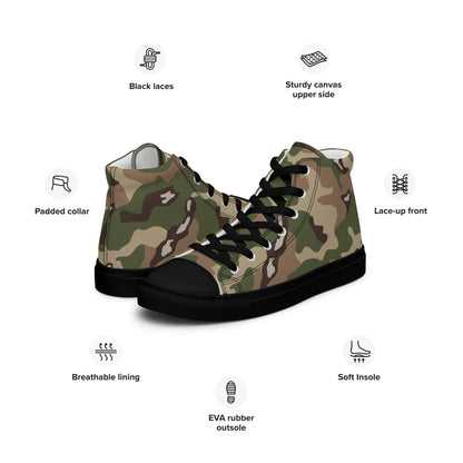 Jordanian Special Forces Multi CAMO Men’s high top canvas shoes - Mens High Top Canvas Shoes