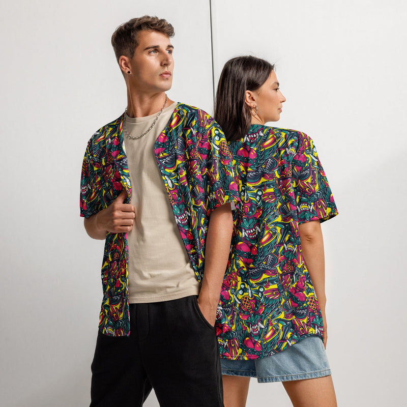 Kabuki Chaos CAMO Unisex Baseball Jersey - 2XS
