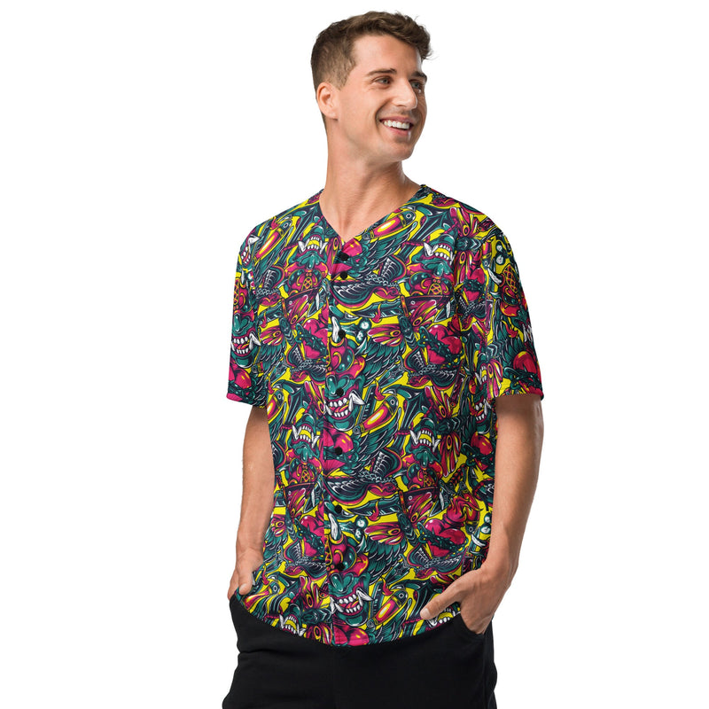 Kabuki Chaos CAMO Unisex Baseball Jersey