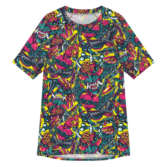 Kabuki Chaos CAMO Mens Short-Sleeve Rash Guard - 2XS - Short-sleeve Guards