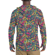Kabuki Chaos CAMO Mens Sunscreen Sports Hoodie With Thumb Holes
