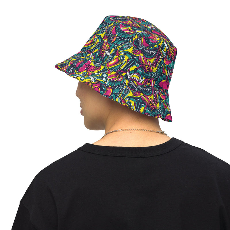 Kabuki Chaos CAMO Reversible Bucket Hat - Head