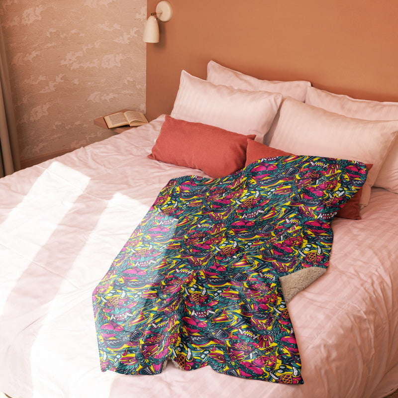 Kabuki Chaos CAMO Sherpa Blanket