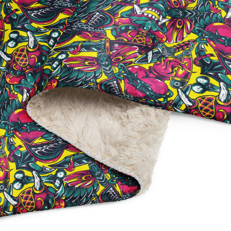 Kabuki Chaos CAMO Sherpa Blanket