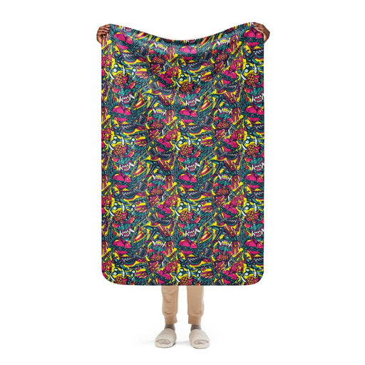 Kabuki Chaos CAMO Sherpa Blanket - 37″×57″