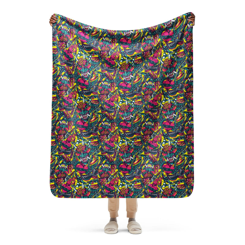Kabuki Chaos CAMO Sherpa Blanket - 50″×60″